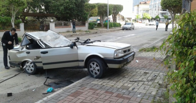 Bahçe duvarına çarparak durabildi