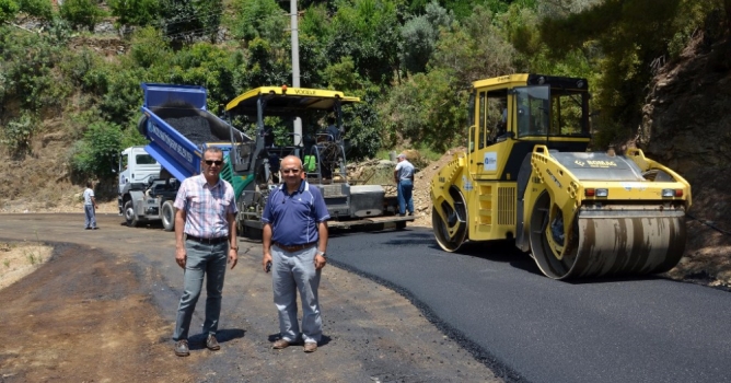 Çamlıca'da asfalt  çalışmaları başladı 