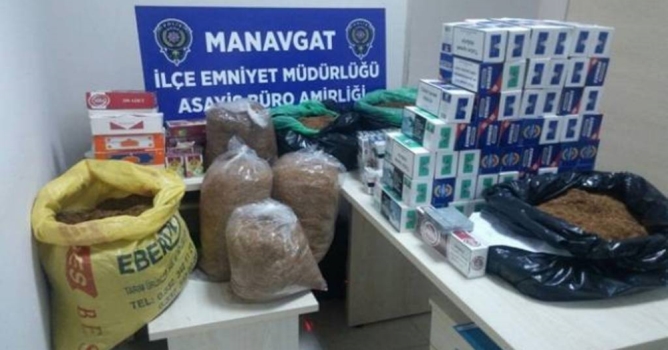 Manavgat'ta kaçak sigara ele geçirildi