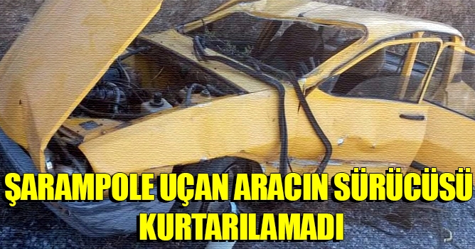 Şarampole uçan aracın sürücüsü kurtarılamadı