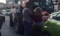 Kadın sürücü ile kamyon şoförü tekme tokat kavga etti