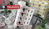 Alanya'da yürekleri ağza getiren apartmanın yıkımı kamerada!